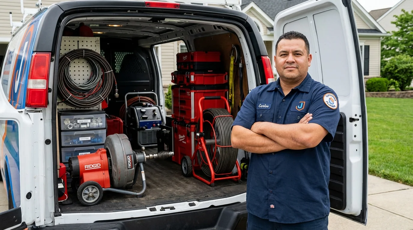 Professional drain cleaning equipment and Johns Plumbing LLC plumber in Thomasville