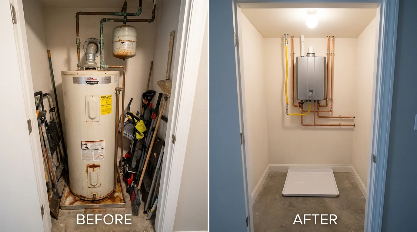 Tank water heater versus wall-mounted tankless unit comparison for Thomasville, GA homeowners